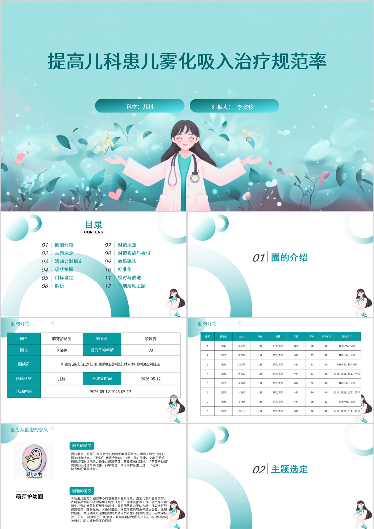 提高儿科患儿雾化吸入治疗规范率品管圈模版