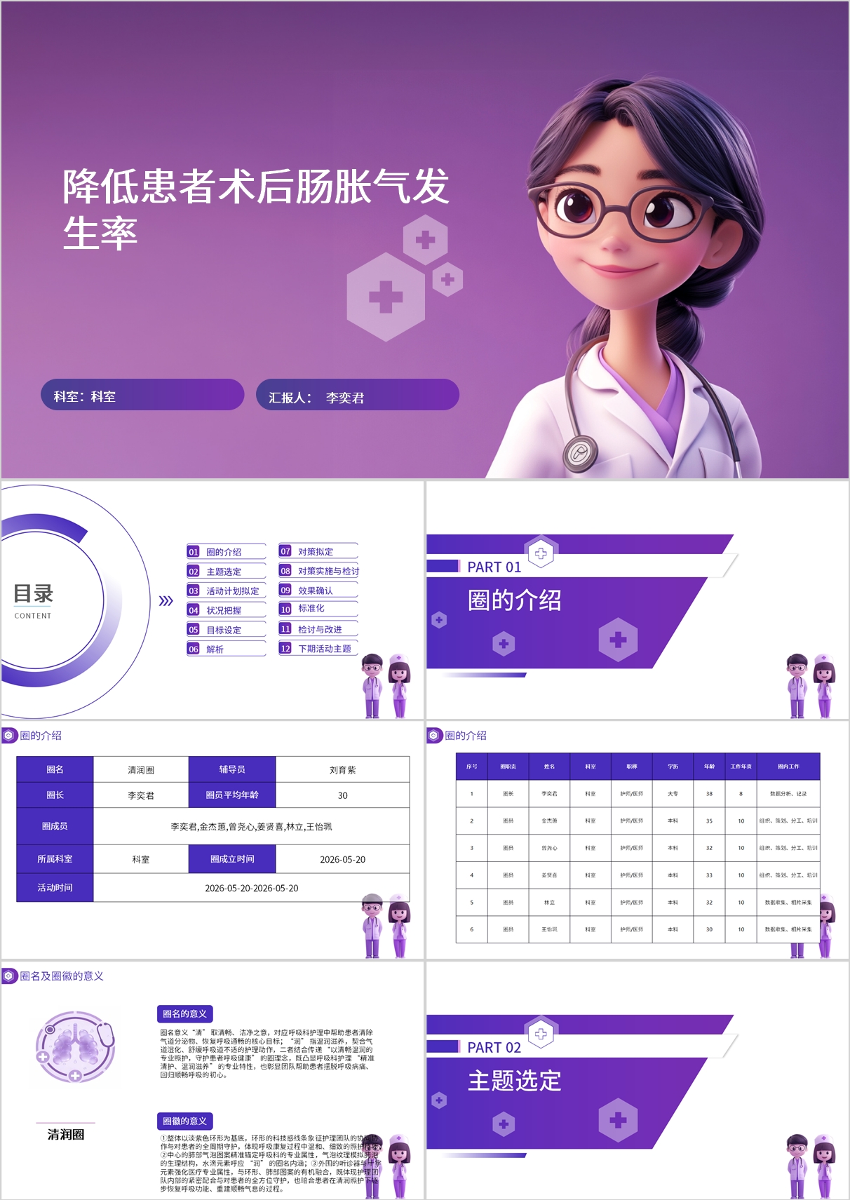 降低患者术后肠胀气发生率品管圈模版