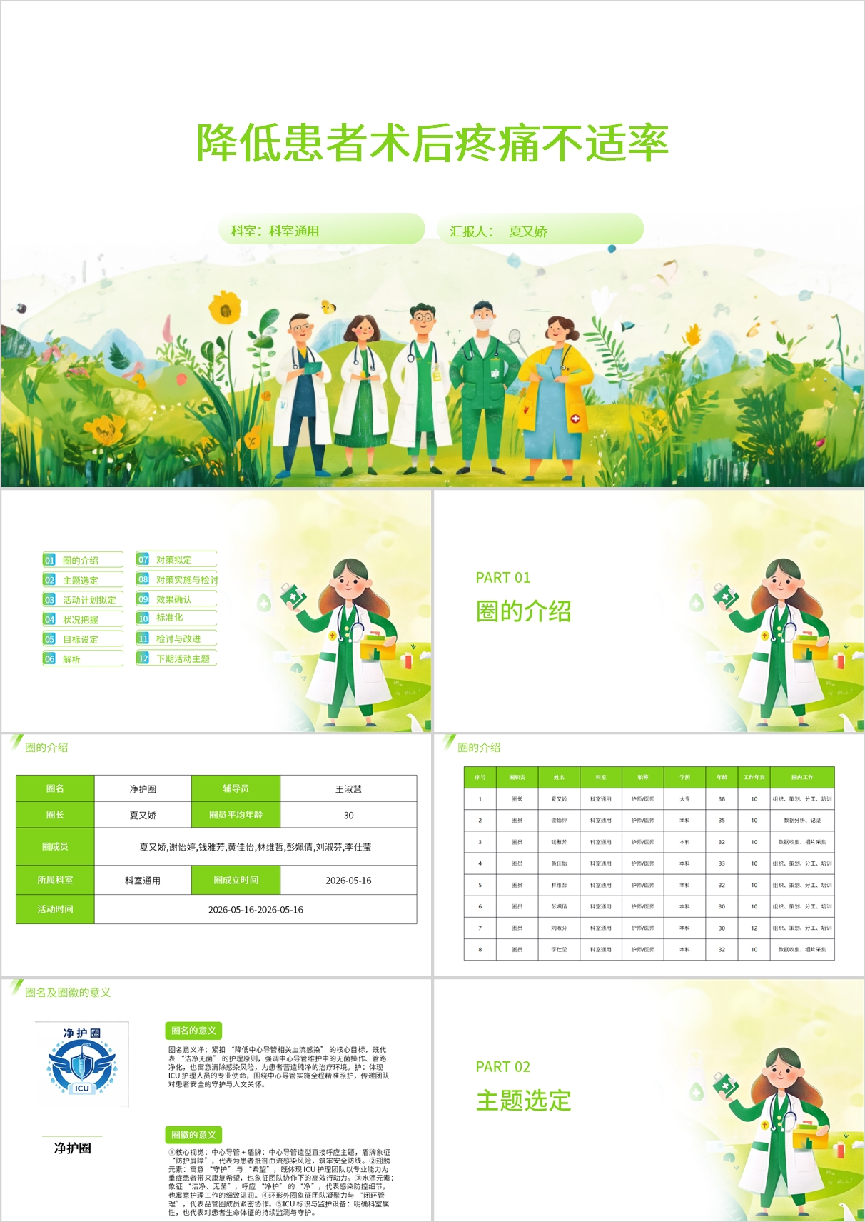 降低患者术后疼痛不适率品管圈模版