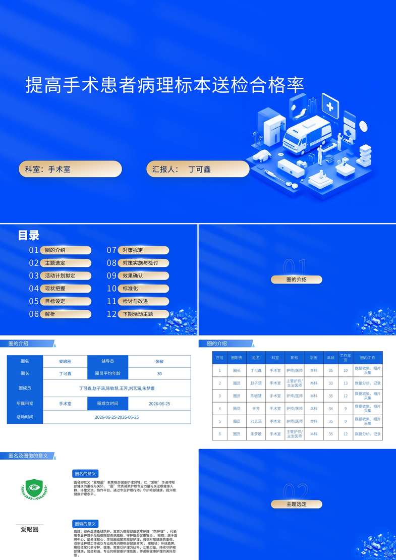 提高手术患者病理标本送检合格率品管圈PDCA PPT模版