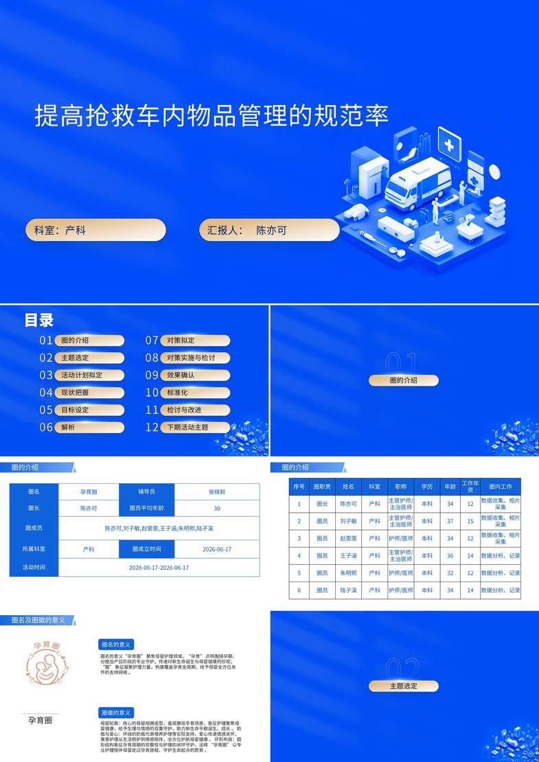 提高抢救车内物品管理的规范率品管圈PDCA PPT模版