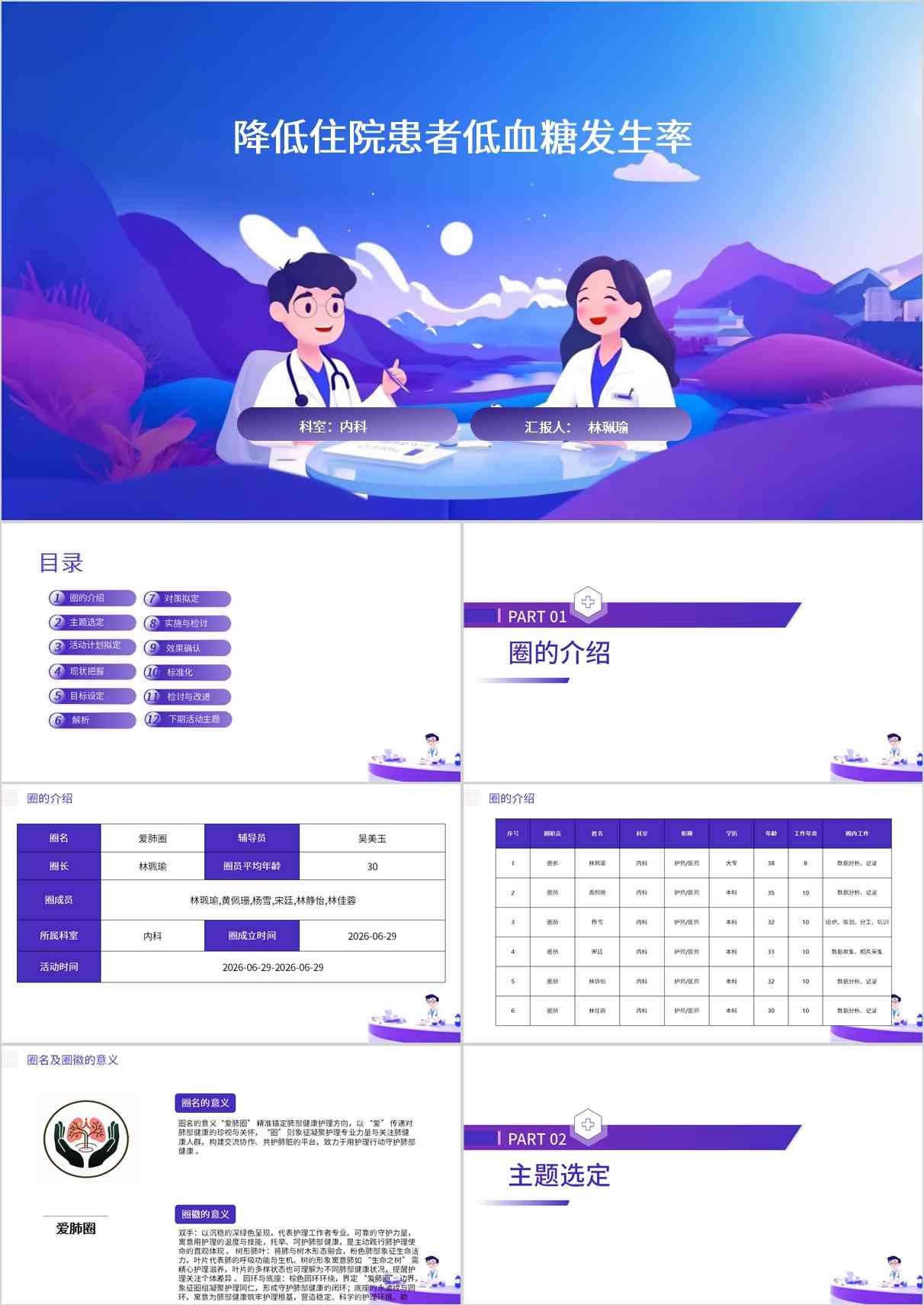 降低住院患者低血糖发生率品管圈PDCA PPT模版