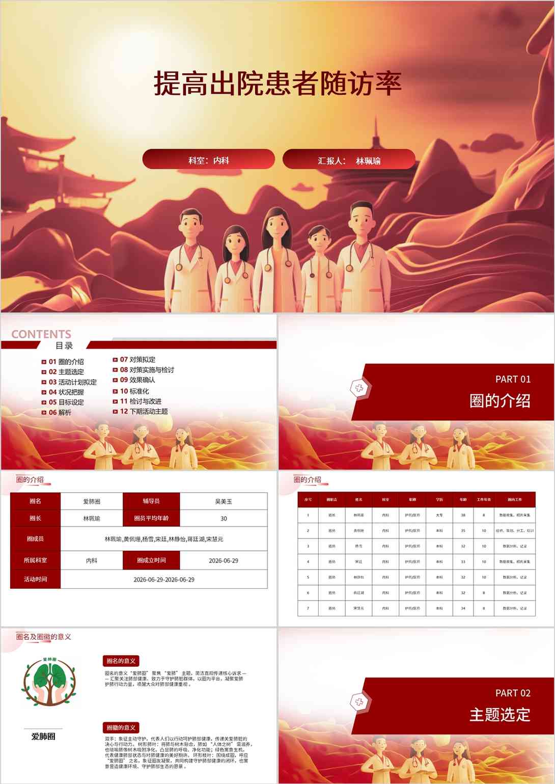 提高出院患者随访率品管圈PDCA PPT模版