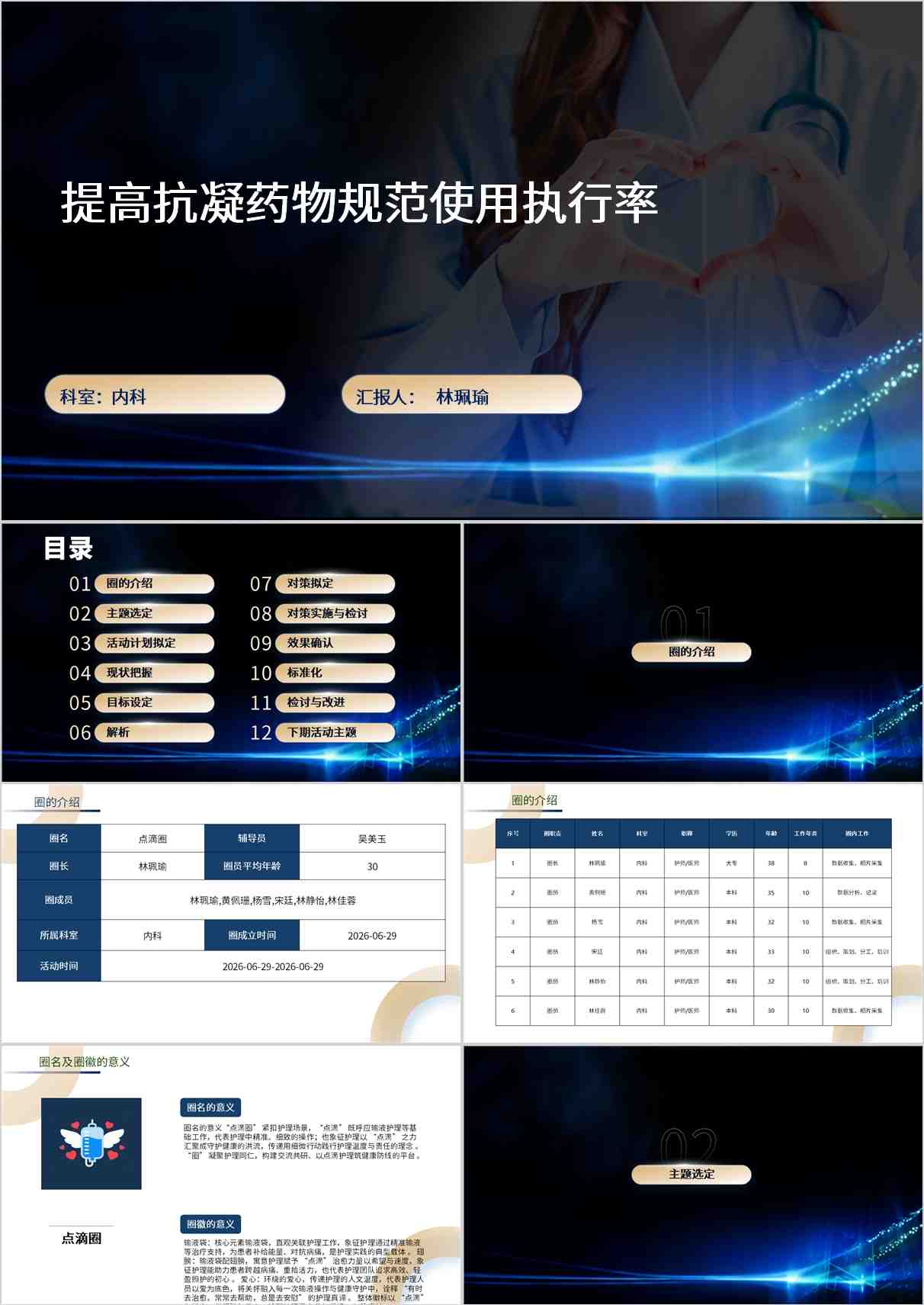 提高抗凝药物规范使用执行率 品管圈PDCA PPT模版