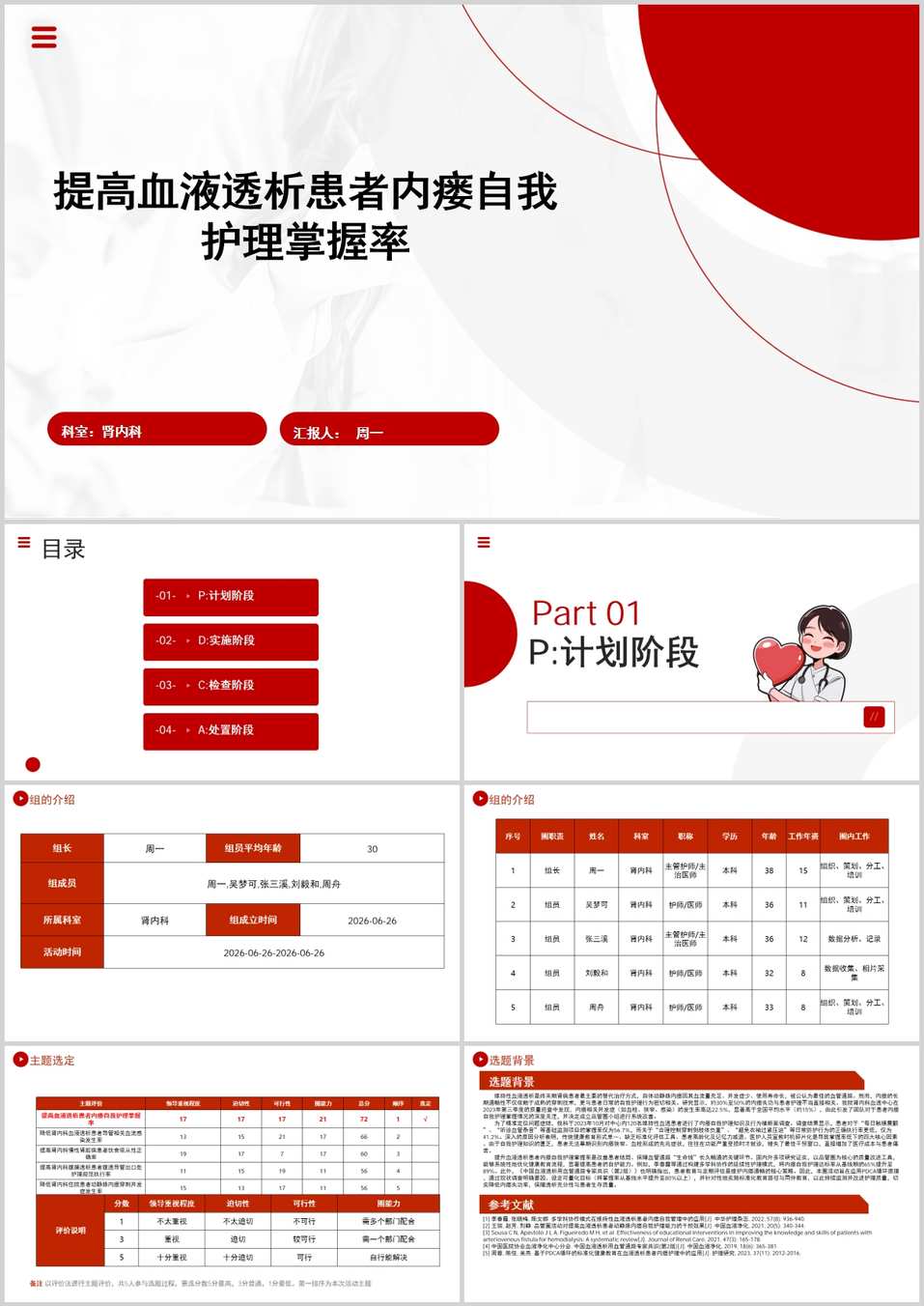 提高血液透析患者内瘘自我护理掌握率品管圈PDCA PPT模版
